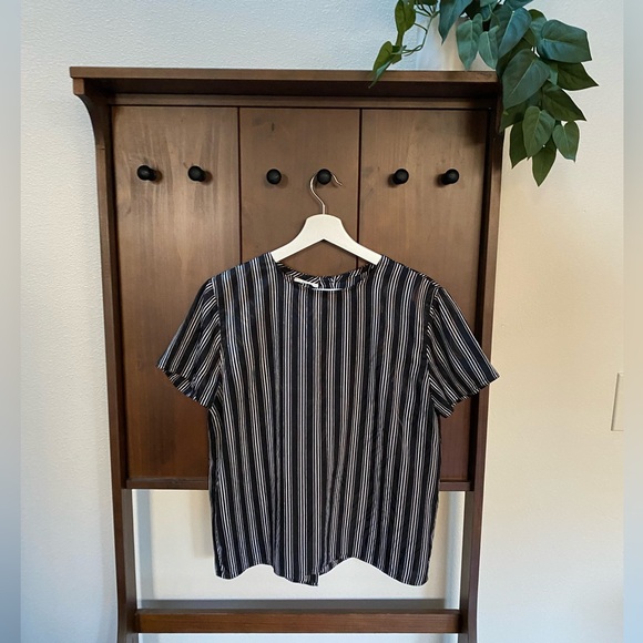 VTG Striped Button Shirt Blouse (Size:M) - Picture 4 of 10